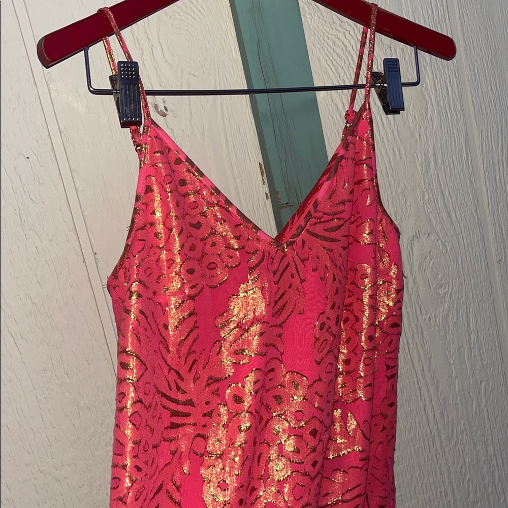 Lilly Pulitzer Lela Silk Slip Dress – Coral Reef Pineapple Clip - Picture 2 of 16